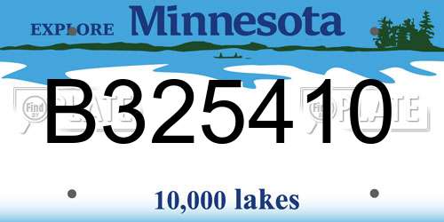 B325410 Minnesota License Plate