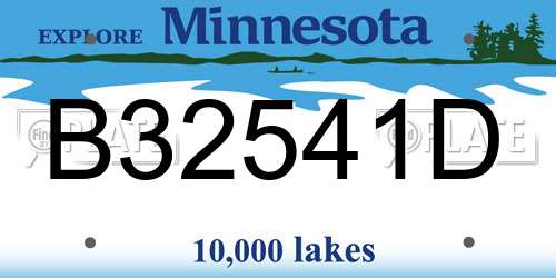 B32541D Minnesota License Plate