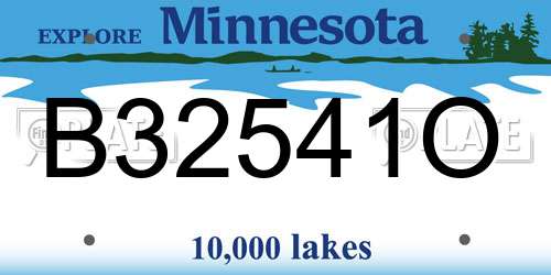 B32541O Minnesota License Plate