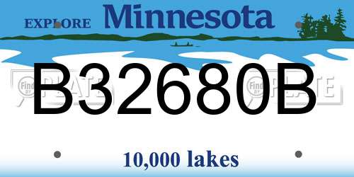 B32680B Minnesota License Plate