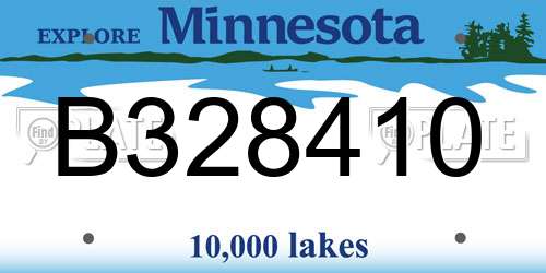 B328410 Minnesota License Plate