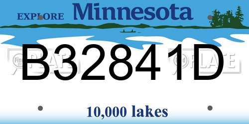 B32841D Minnesota License Plate