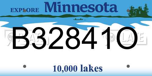 B32841O Minnesota License Plate