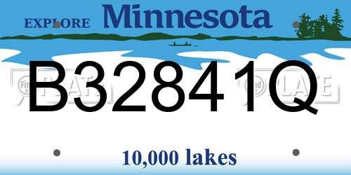B32841Q Minnesota License Plate