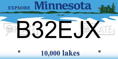 B32EJX Minnesota License Plate