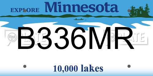 B336MR Minnesota License Plate