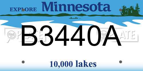 B3440A Minnesota License Plate