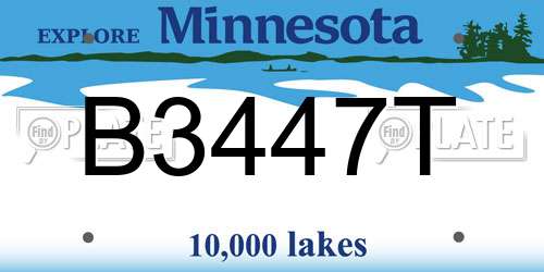 B3447T Minnesota License Plate