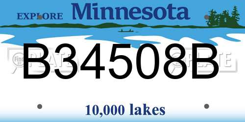 B34508B Minnesota License Plate