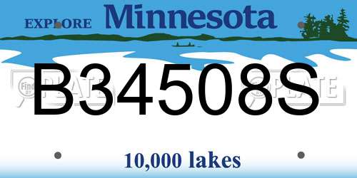 B34508S Minnesota License Plate