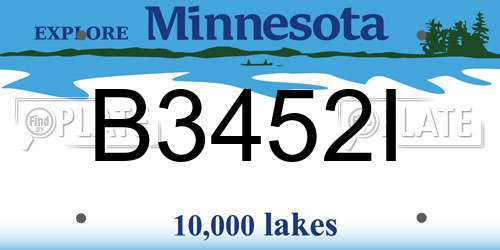 B3452I Minnesota License Plate