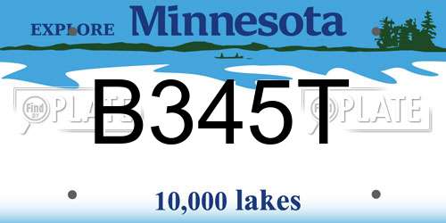 B345T Minnesota License Plate