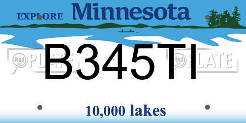 B345TI Minnesota License Plate