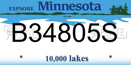 B34805S Minnesota License Plate