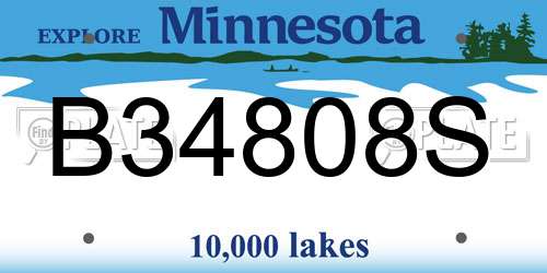 B34808S Minnesota License Plate