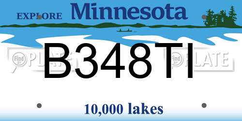 B348TI Minnesota License Plate