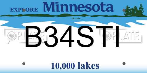 B34STI Minnesota License Plate