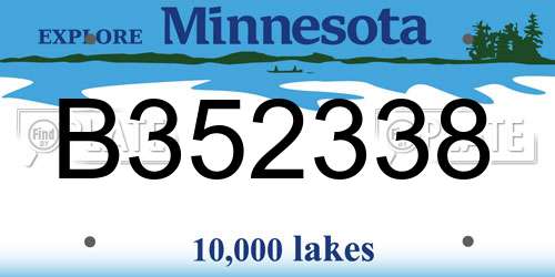 B352338 Minnesota License Plate