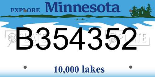B354352 Minnesota License Plate