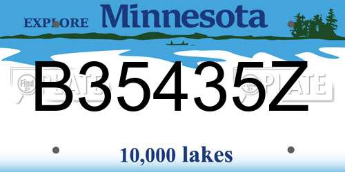 B35435Z Minnesota License Plate
