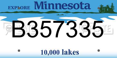 B357335 Minnesota License Plate