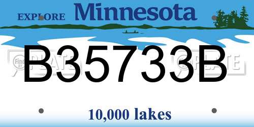 B35733B Minnesota License Plate