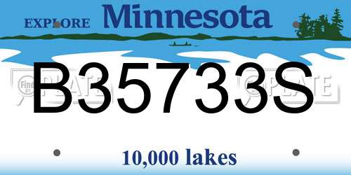 B35733S Minnesota License Plate