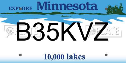 B35KVZ Minnesota License Plate