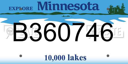 B360746 Minnesota License Plate