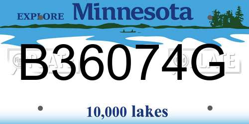B36074G Minnesota License Plate