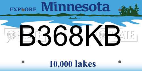 B368KB Minnesota License Plate