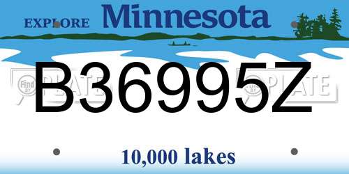 B36995Z Minnesota License Plate