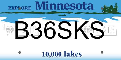 B36SKS Minnesota License Plate