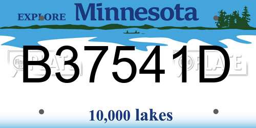 B37541D Minnesota License Plate