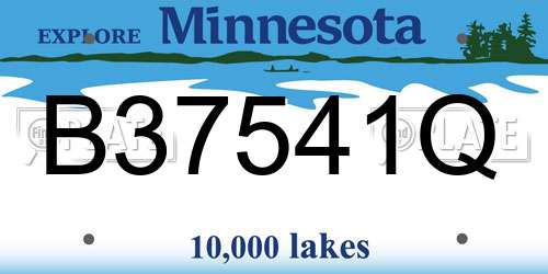 B37541Q Minnesota License Plate