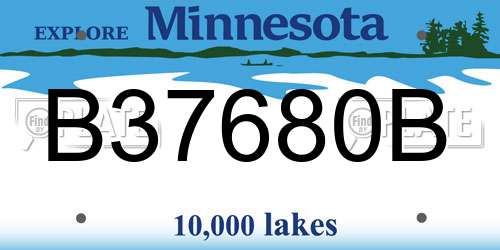 B37680B Minnesota License Plate