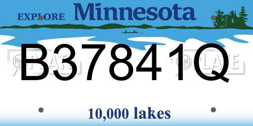 B37841Q Minnesota License Plate