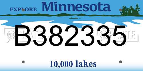 B382335 Minnesota License Plate