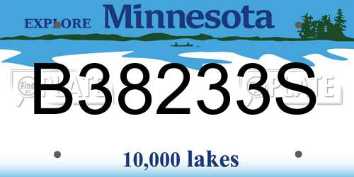 B38233S Minnesota License Plate