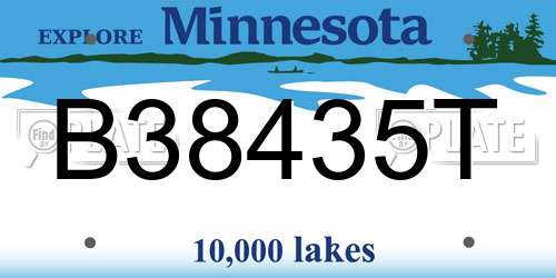 B38435T Minnesota License Plate