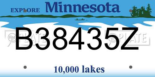 B38435Z Minnesota License Plate