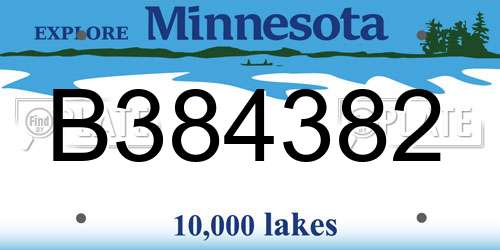 B384382 Minnesota License Plate