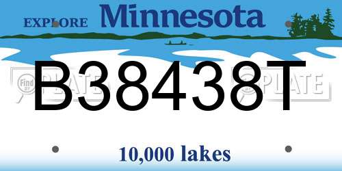 B38438T Minnesota License Plate