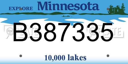 B387335 Minnesota License Plate