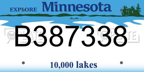 B387338 Minnesota License Plate