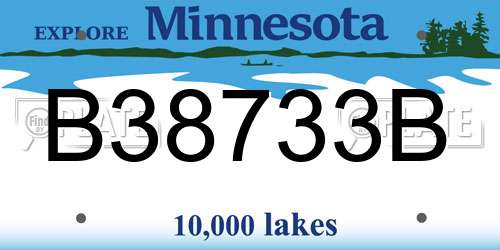 B38733B Minnesota License Plate