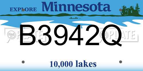 B3942Q Minnesota License Plate