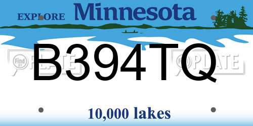 B394TQ Minnesota License Plate