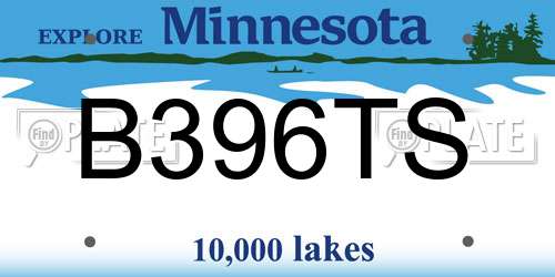 B396TS Minnesota License Plate