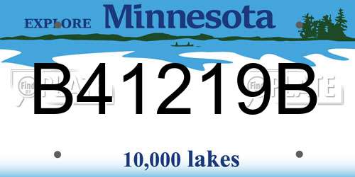 B41219B Minnesota License Plate